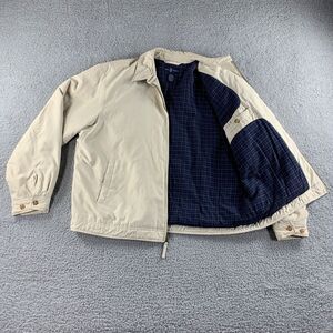 Daniel Cremieux Jacket Mens Large Beige Insulated Flannel Lined Full Zip‎ Coat